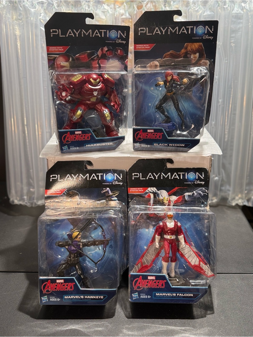 Marvel Avengers Playmation Hero Figure Lot Hulk Black Widow Hawkeye Falcon NIP